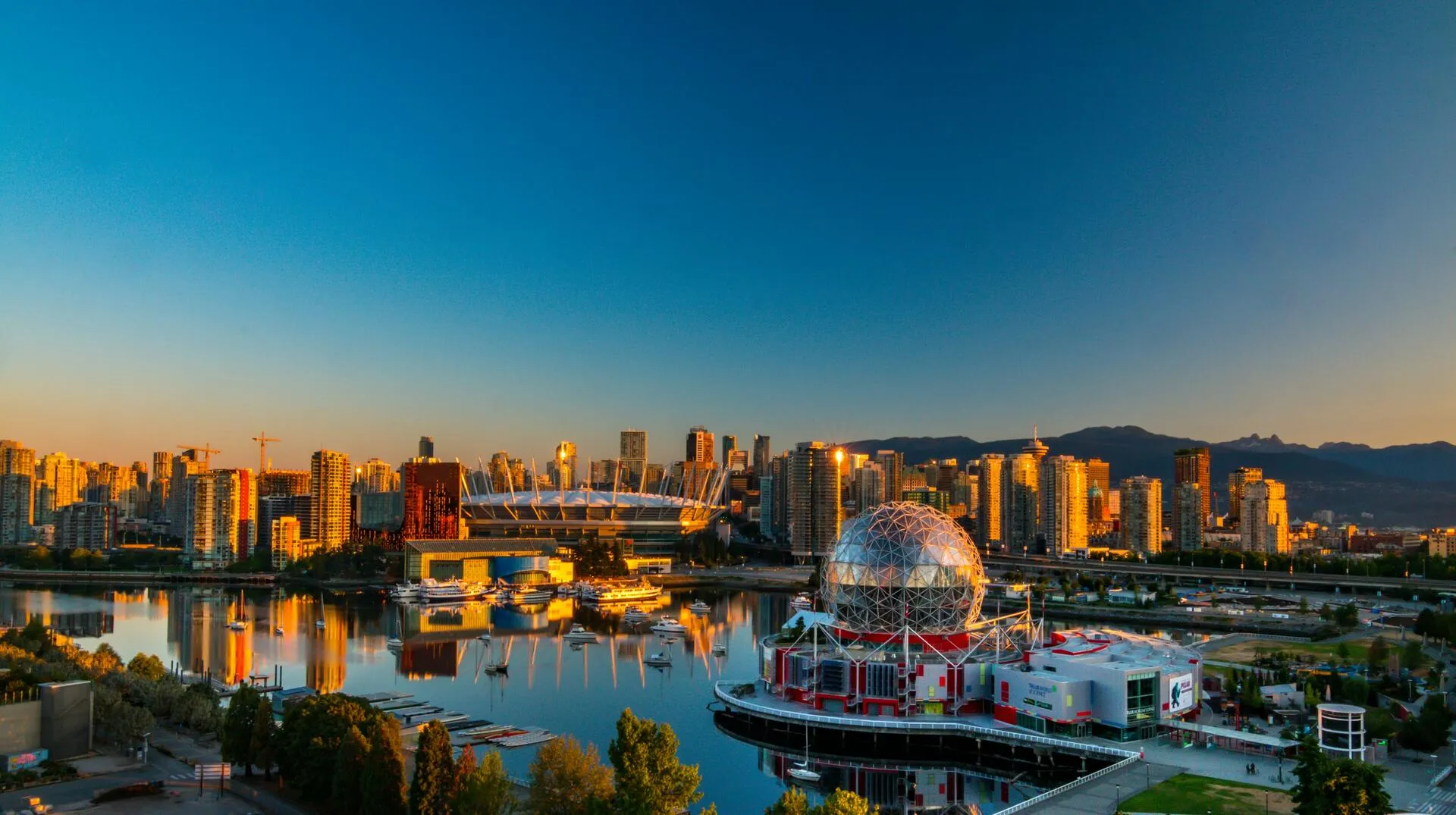 Aerial view of Vancouver high-rise buildings
